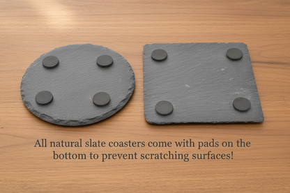 Engraved Slate Coaster Set – Personalized Monogram, Wedding Gift