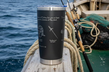 black full armour 20oz drink tumbler boat