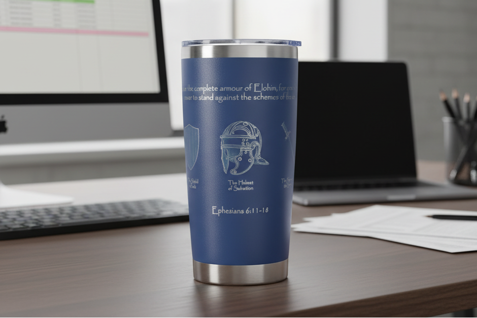 navyfull armour 20oz drink tumbler desk