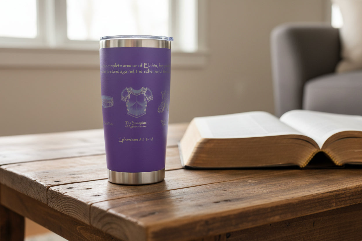 purple full armour 20oz drink tumbler