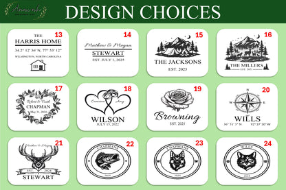 Roundand square customizable wedding and housewarming gifts