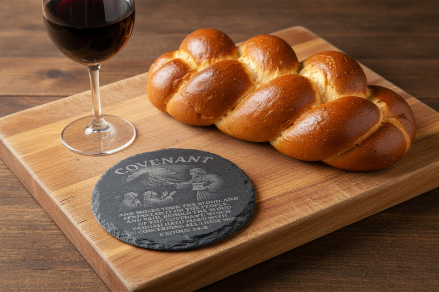 round blood covenant slate coaster 