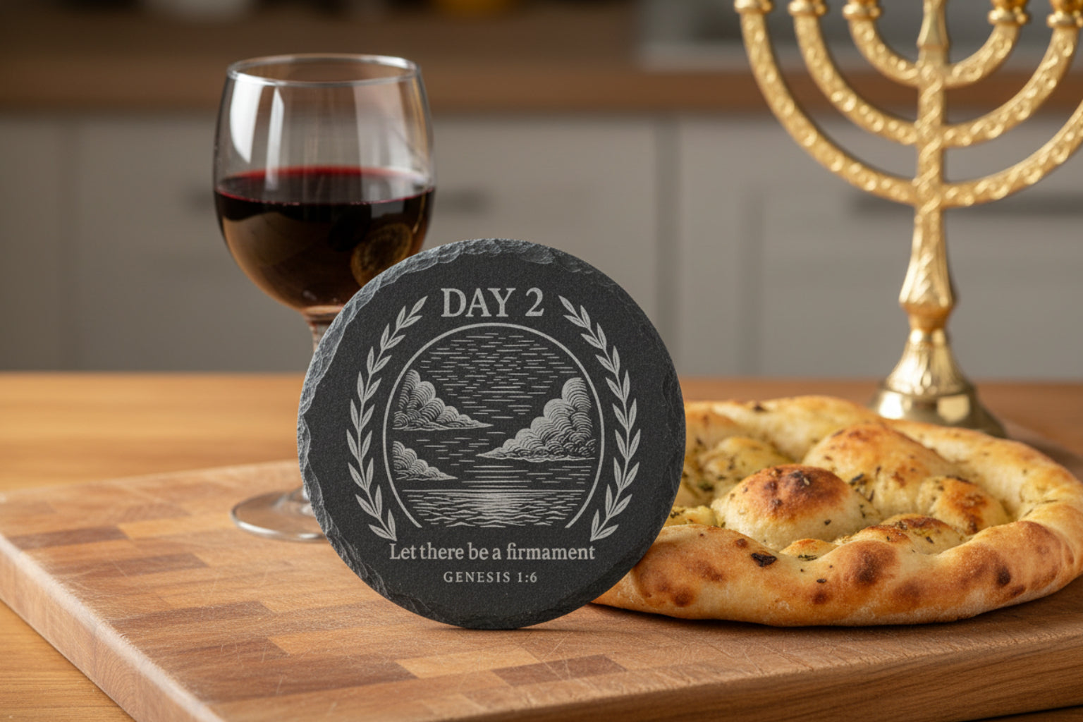 Day 2 Creation slate coaster Let there be a firmament