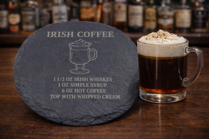 Engraved slate Irish Cream whiskey coaster