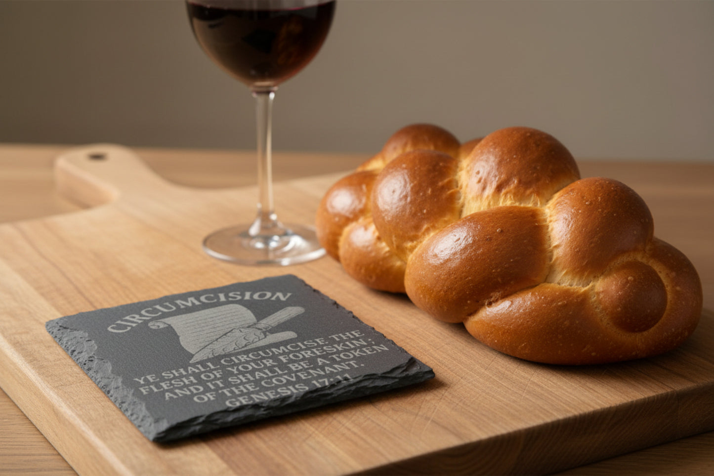 square circumcision covenant slate coaster 