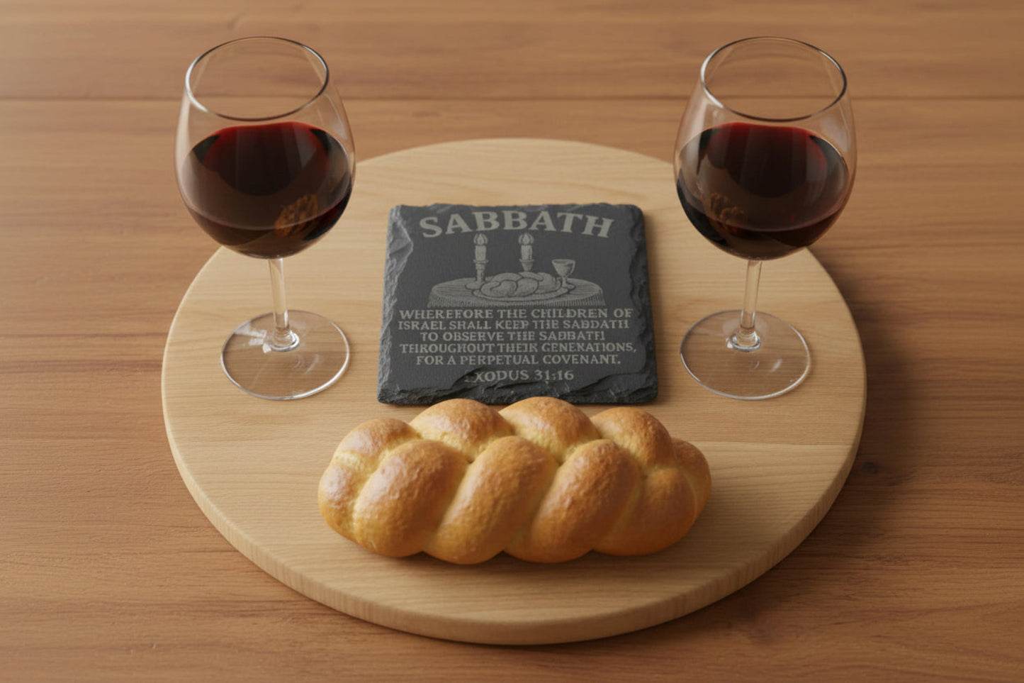 square sabbath covenant slate coaster 