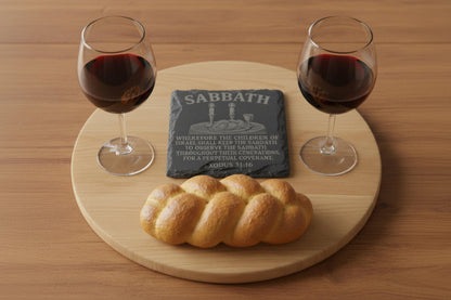 square sabbath covenant slate coaster 