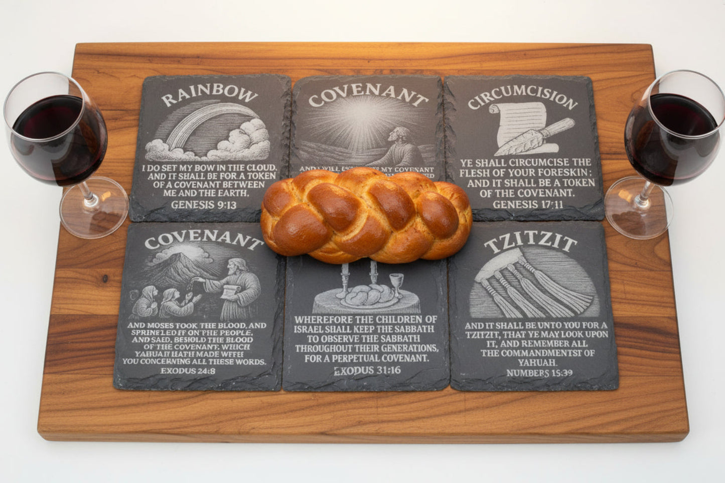 square covenant slate coaster gift set