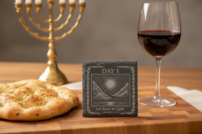 Day 1 Creation slate coaster Let there be light