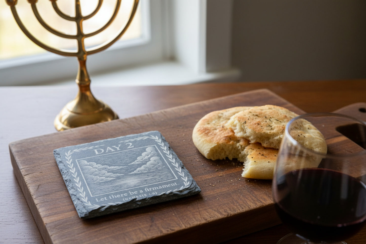 Day 2 Creation slate coaster Let there be a firmament