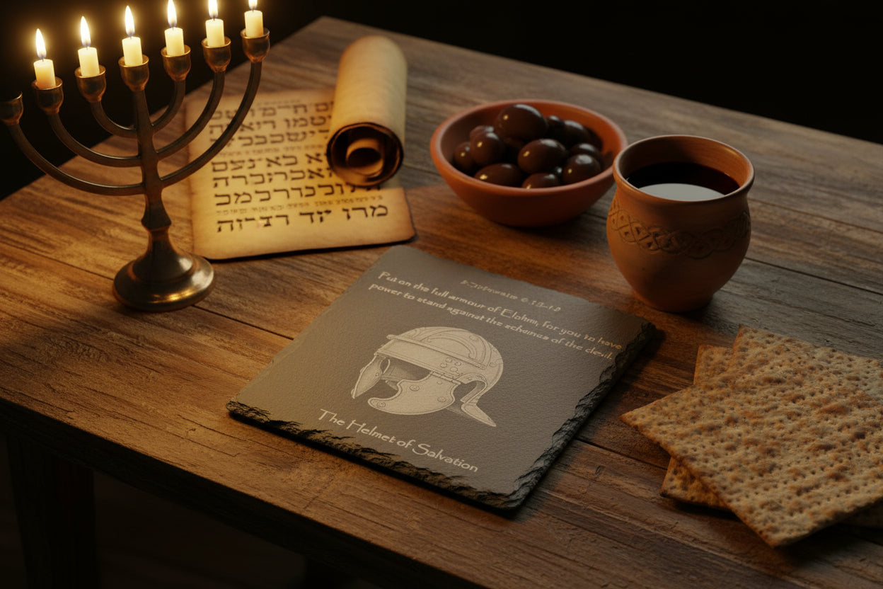 square Full Armor helmet of salvation slate coaster