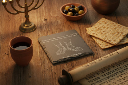 square Full Armor shoes of readiness slate coaster