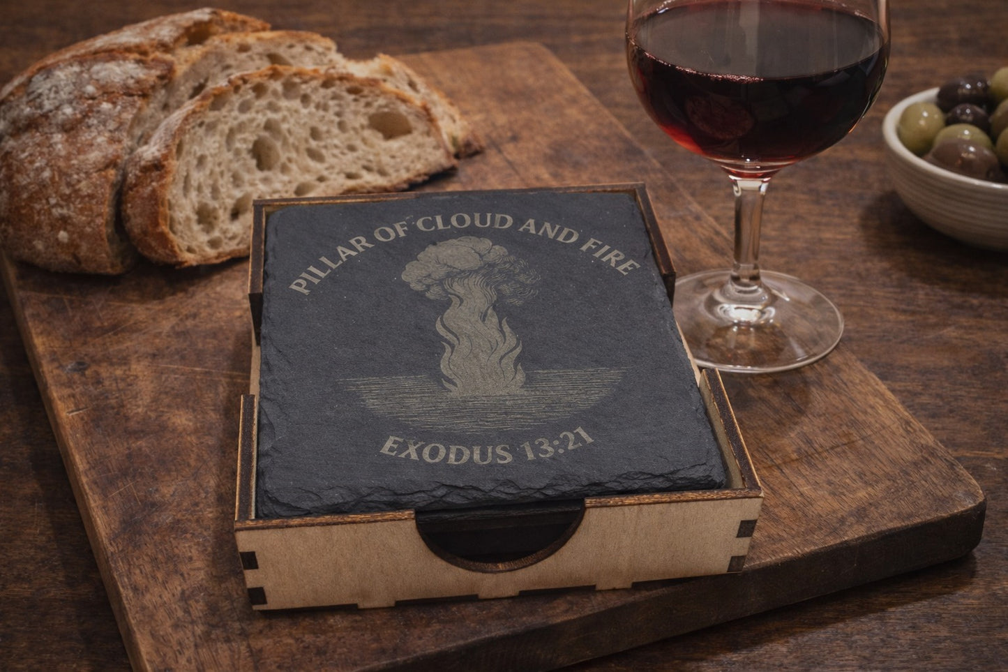 Square Wilderness Jouney slate coaster gift set