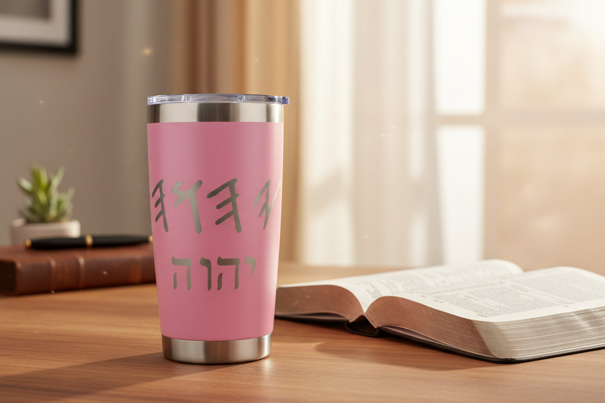 Paleo Hebrew over Modern Hebrew YHWH tumbler