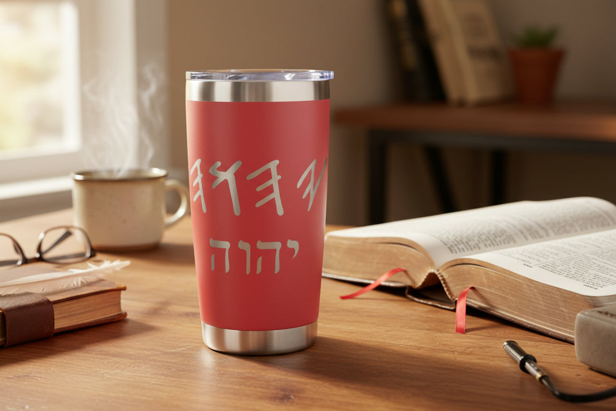 Paleo Hebrew over Modern Hebrew YHWH tumbler