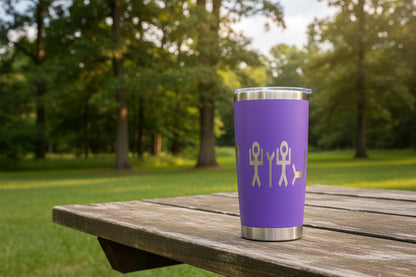 20oz stainless steel tumbler with YHWH in Picto Paleo and Modern Hebrew