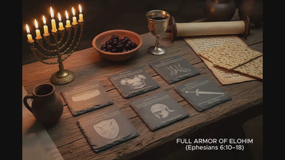 Full Armor of God Slate Coaster Set – Ephesians 6 (Set of 6)